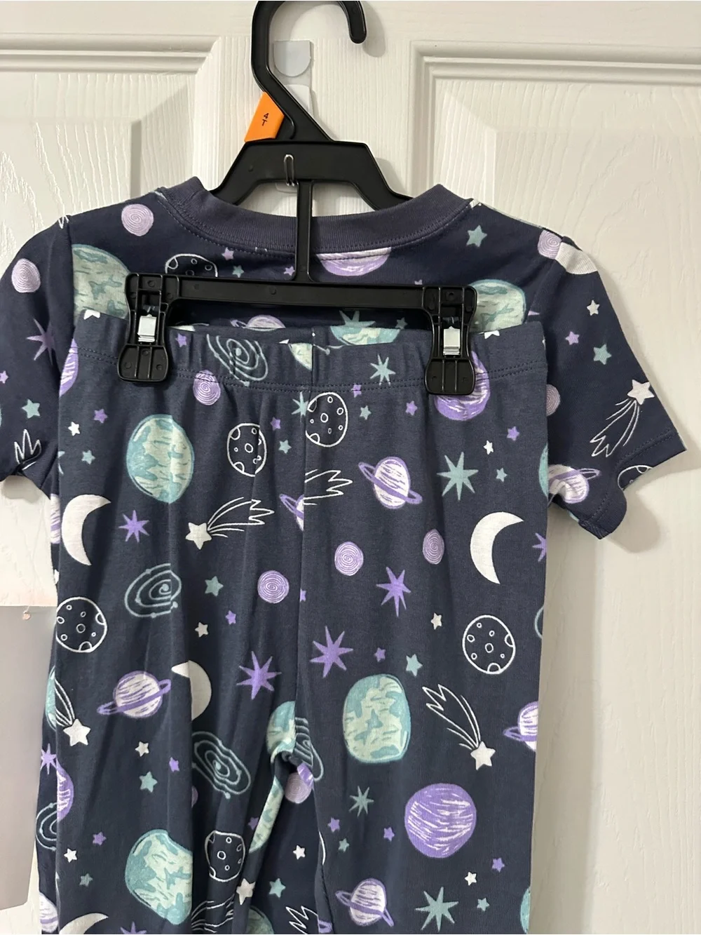 wonder nation Navy Space-Print Short Sleeve Pajama Set